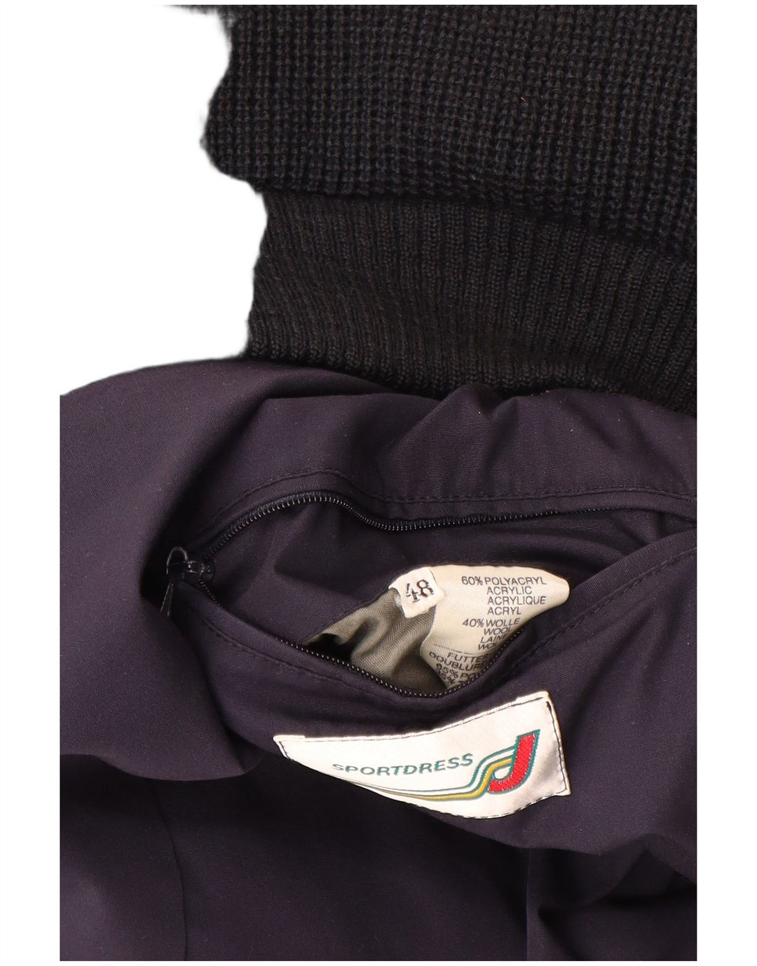 Suéter cardigã masculino vintage com peito duplo IT 48 azul marinho médio