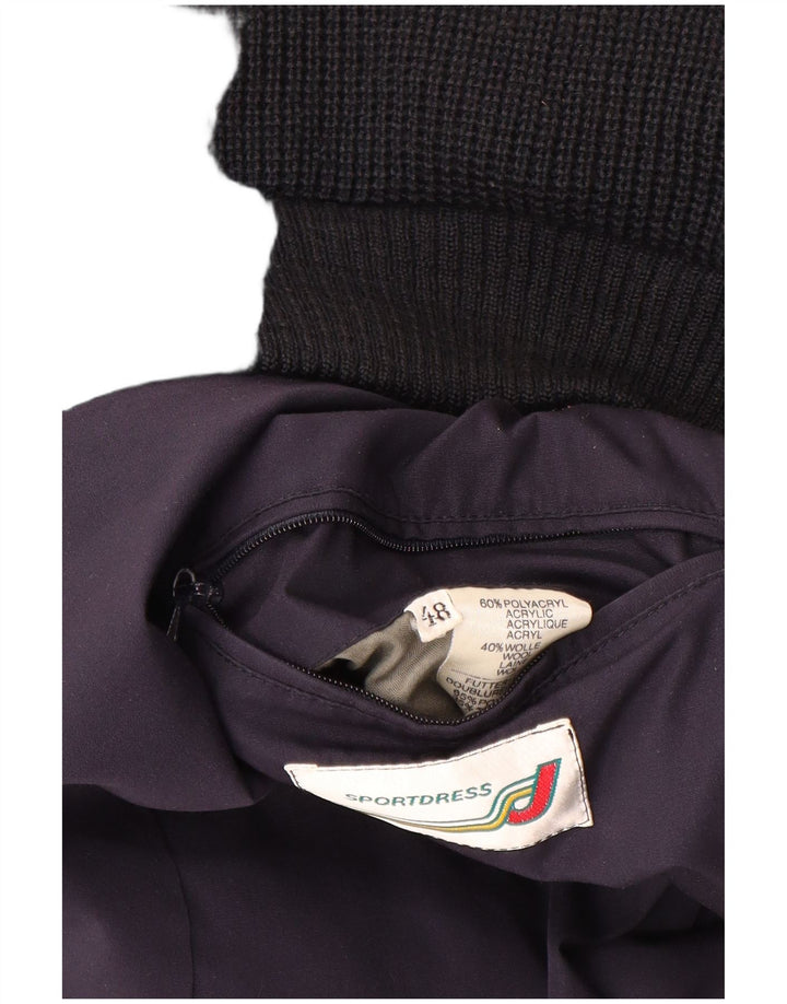 Suéter cardigã masculino vintage com peito duplo IT 48 azul marinho médio
