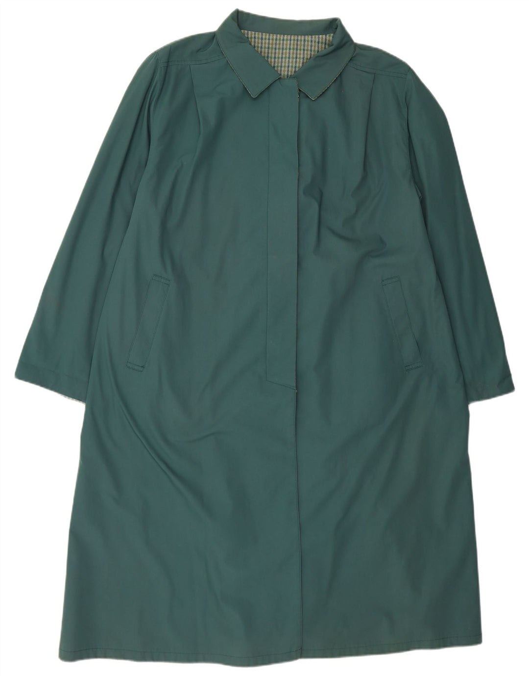 Sobretudo feminino vintage IT 55 2XL poliéster verde