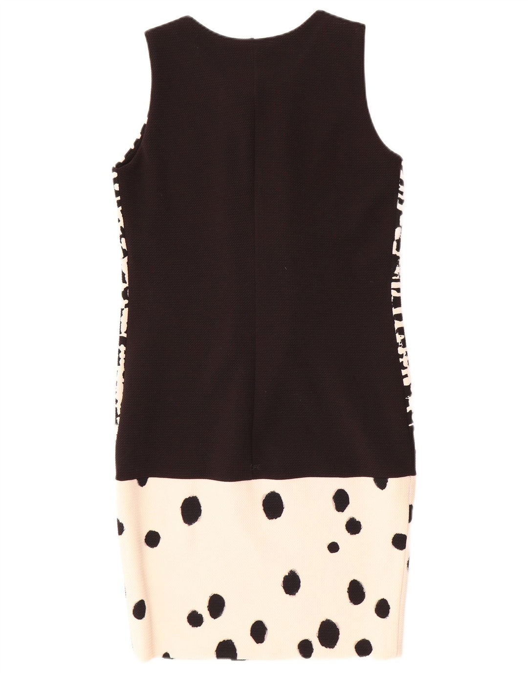 Vestido feminino Coveri com bainha sem mangas IT 42 poliéster xadrez preto médio
