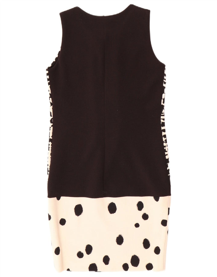 Vestido feminino Coveri com bainha sem mangas IT 42 poliéster xadrez preto médio