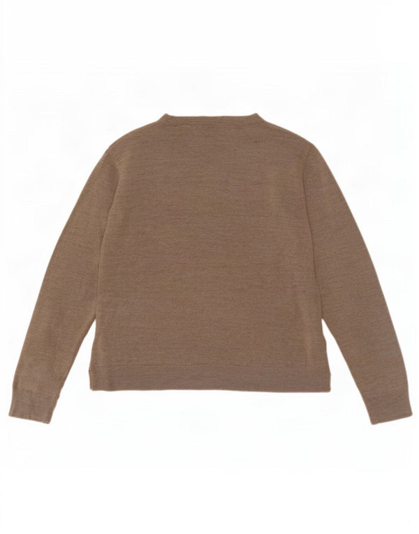 Suéter feminino Marks & Spencer com gola canoa Reino Unido 18 XL bege acrílico