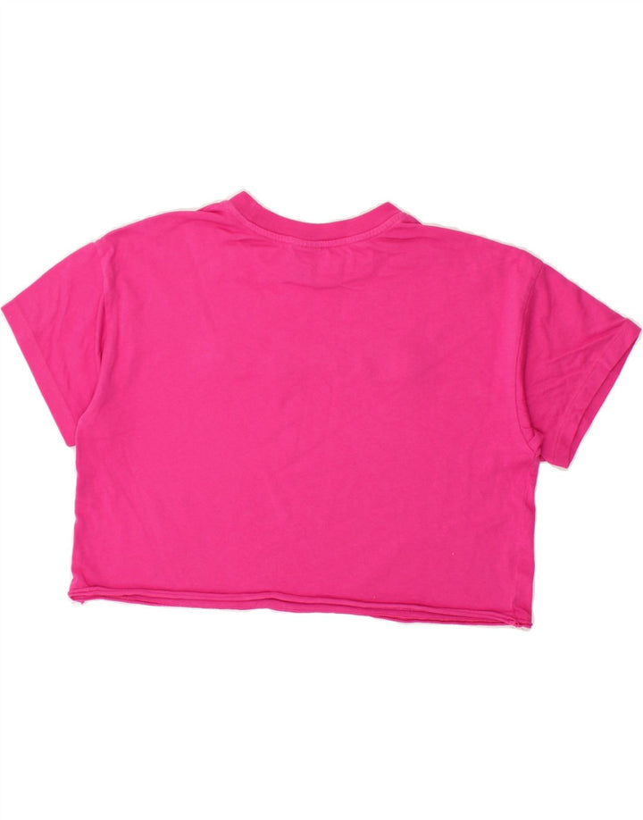 CHAMPION Womens Crop Graphic T-Shirt Top UK 10 Small Pink Vintage Champion and Second-Hand Champion from Messina Hembry 