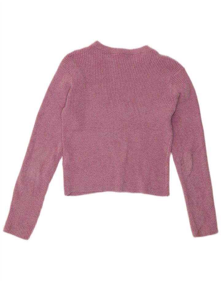 Marks & Spencer Top curto feminino manga comprida 13-14 anos poliéster rosa
