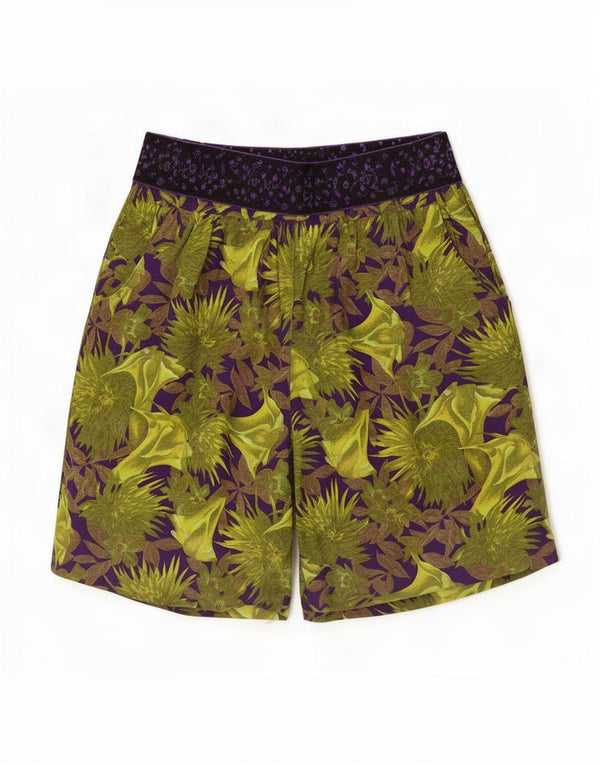 Sivar Shorts feminino casual IT 46 grande W28 algodão floral verde