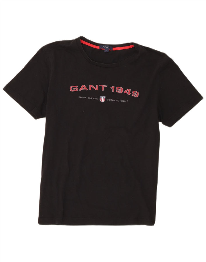 Camiseta gráfica masculina Gant Top 2XL algodão preto