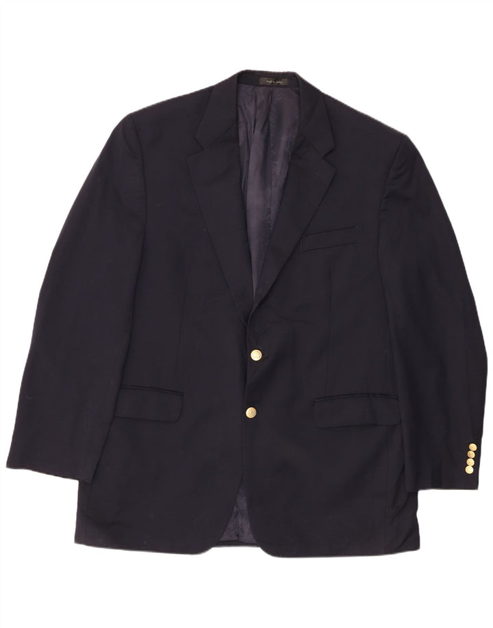 Jaqueta blazer masculina Chaps com 2 botões Reino Unido 44 2XL lã azul marinho