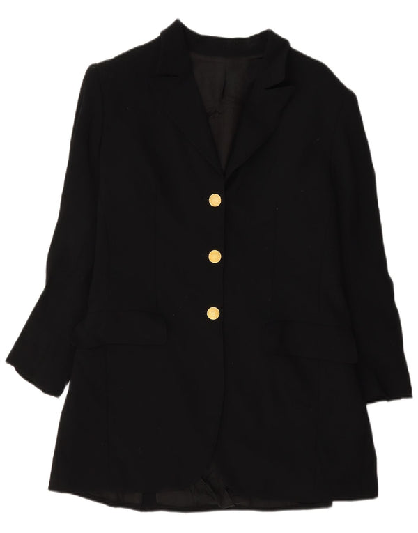Jaqueta blazer feminina Ratti Longline com 3 botões IT 44 lã preta média