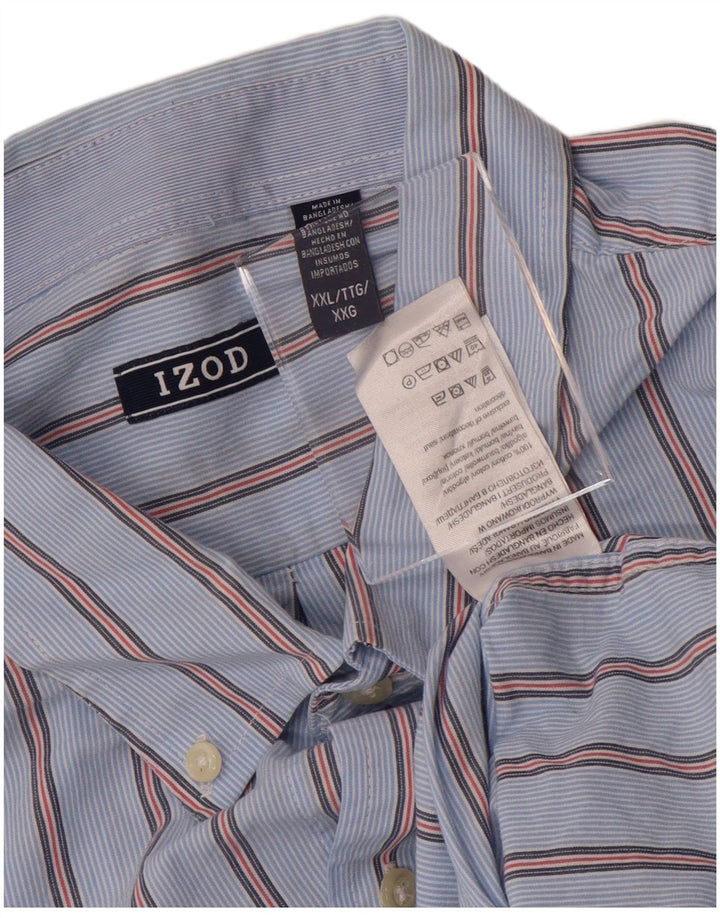Camisa masculina IZOD 2XL algodão listrado azul