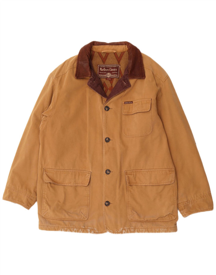 Jaqueta corta-vento masculina Marlboro Classics UK 42 XL algodão marrom