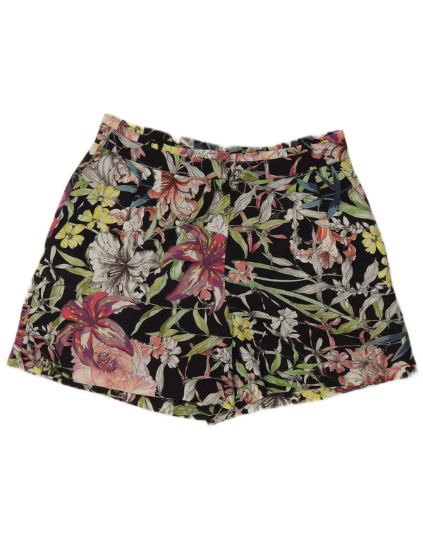 Shorts Chino Feminino Reiss UK 10 Pequeno W27 Poliéster Floral Preto