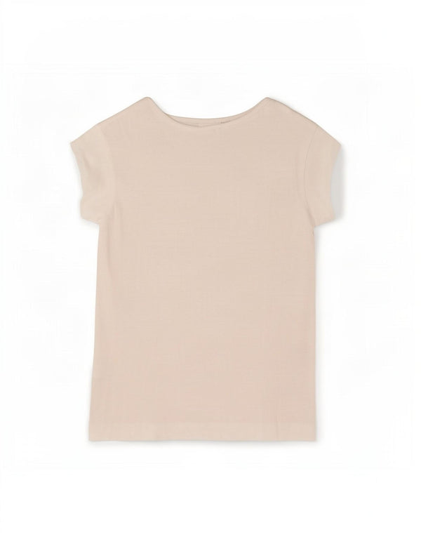 Camiseta feminina Zara UK 14 médio branco colorblock viscose