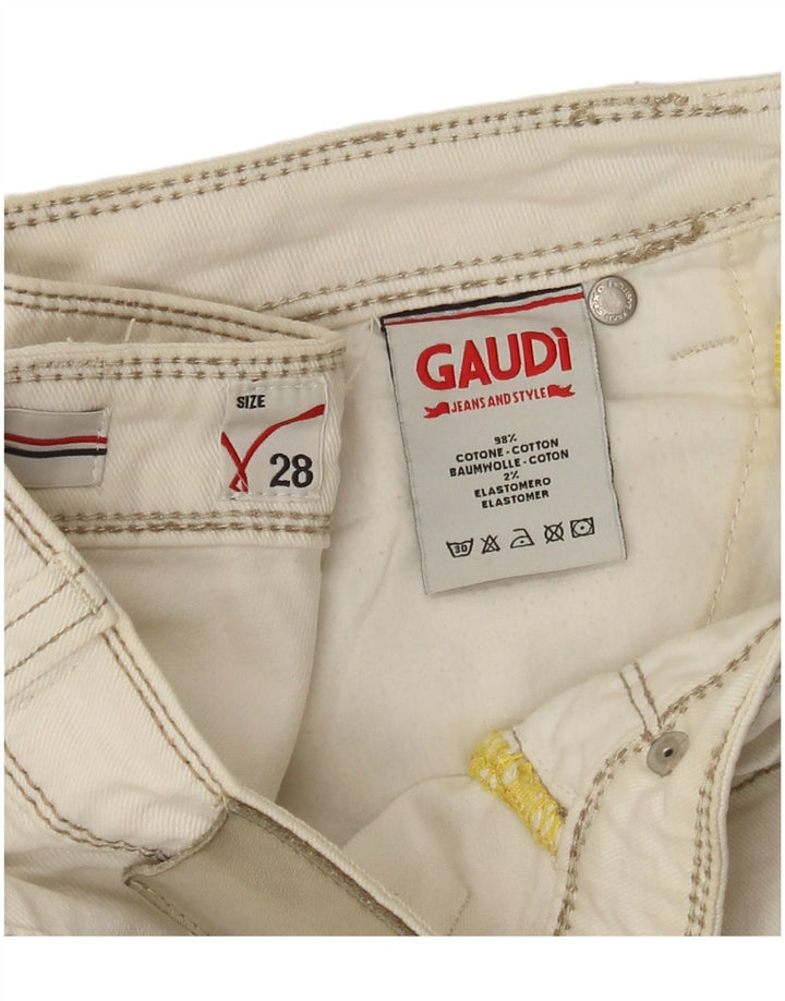 Shorts jeans feminino Gaudi W28 médio algodão branco