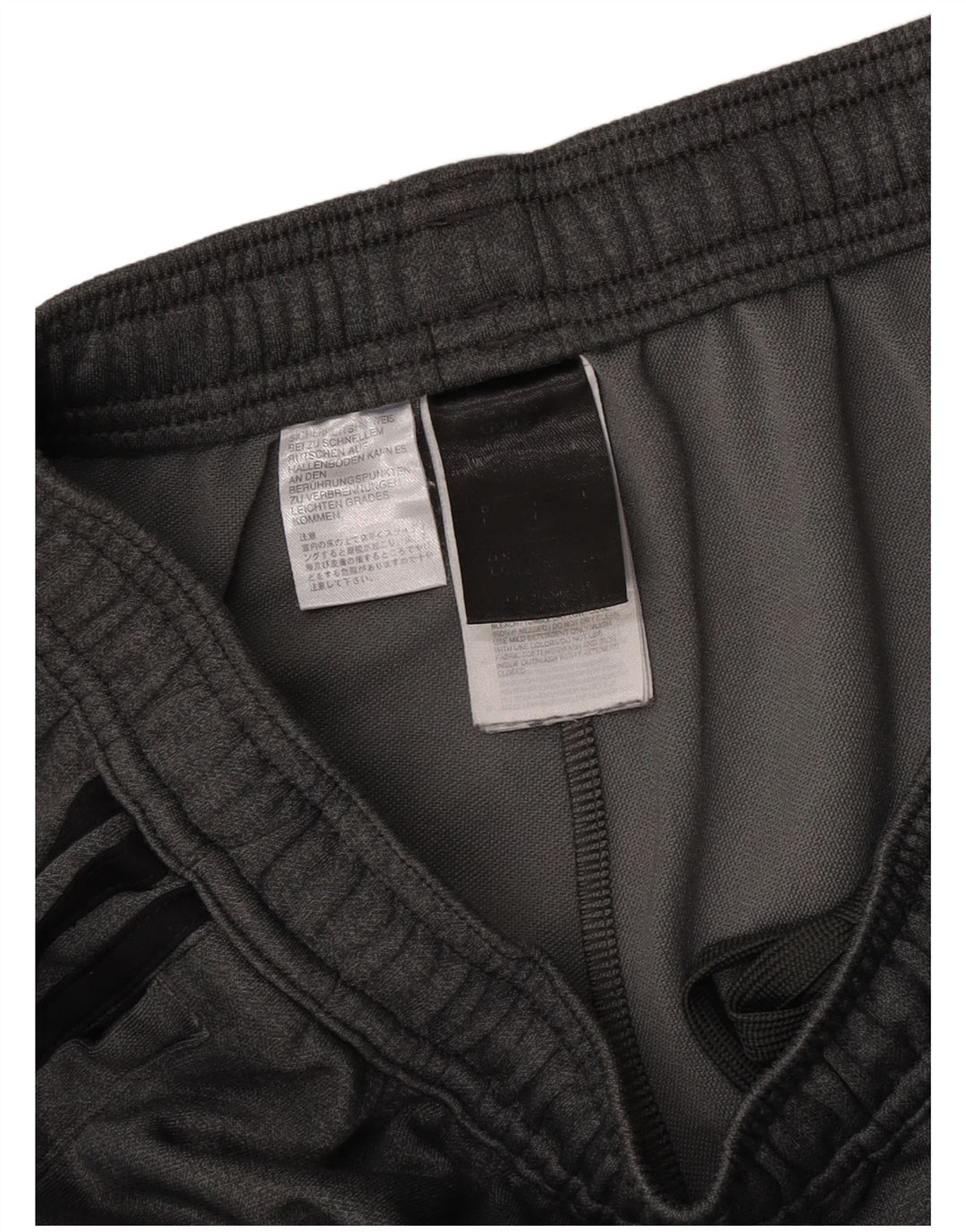 Calça de treino masculina Adidas grande poliéster cinza