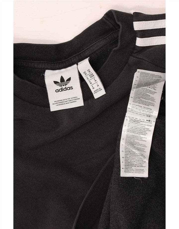 Adidas Mens Moletom Jumper Médio Algodão Preto