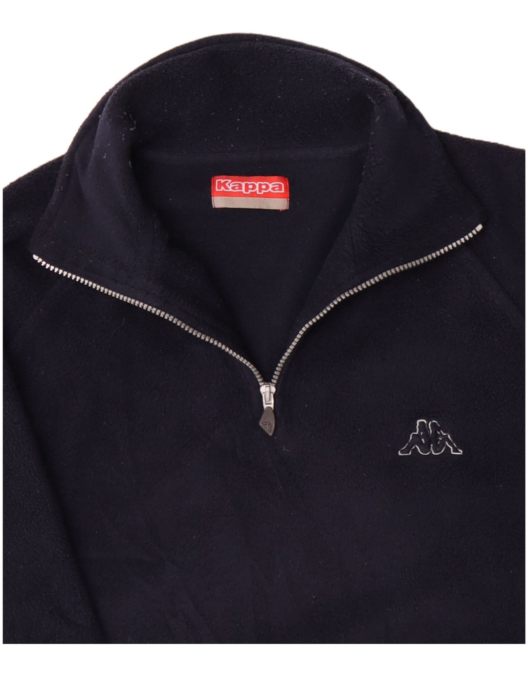 Suéter de lã masculino Kappa com zíper e gola grande azul marinho poliéster