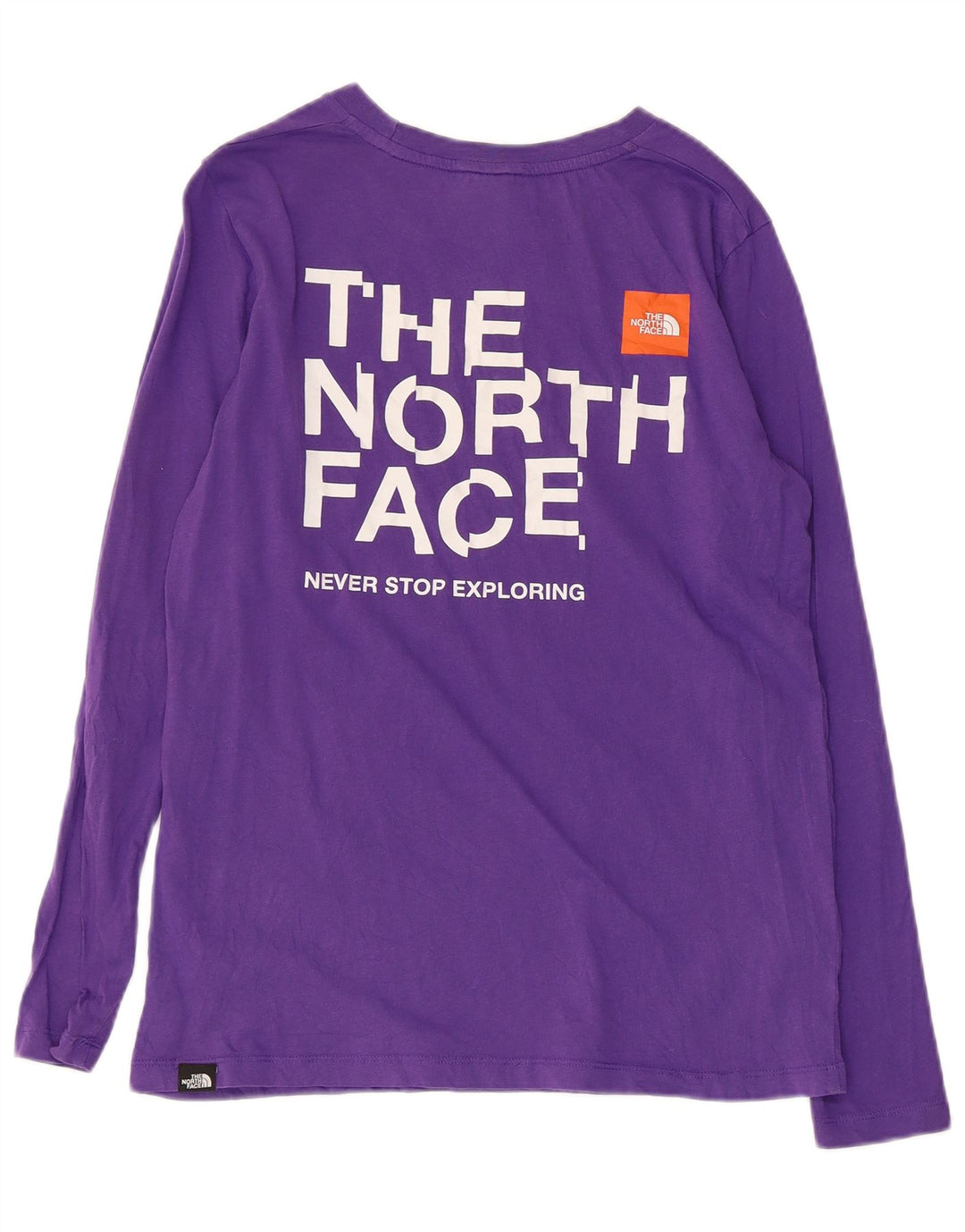 THE NORTH FACE Top gráfico feminino manga comprida Reino Unido 10 algodão roxo pequeno