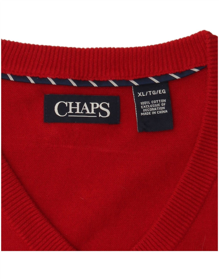 Regata masculina Chaps com colete XL de algodão vermelho