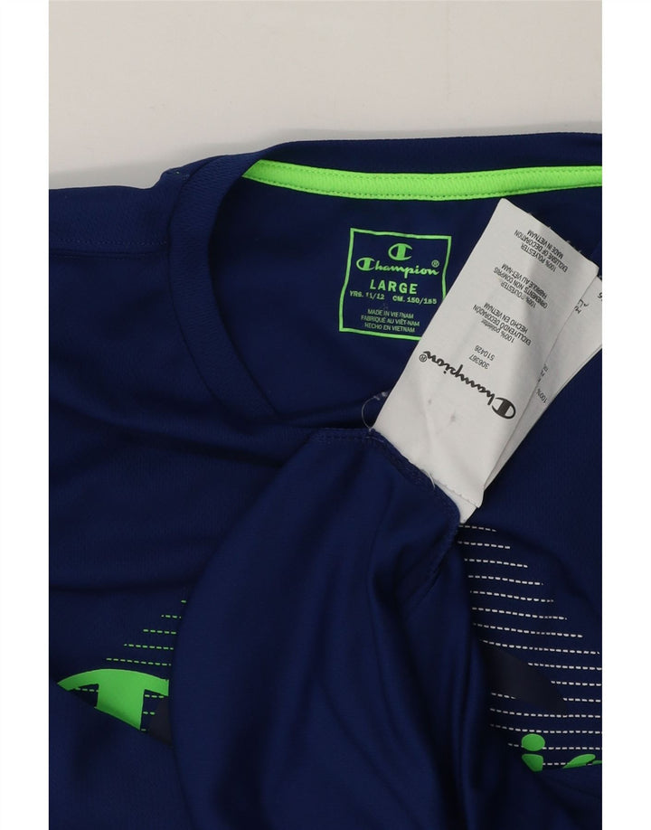 Camiseta Champion Boys Graphic 11-12 Anos Grande Azul Poliéster