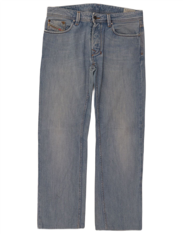 Diesel Mens Larkee Straight Jeans W33 L30 Azul Algodão