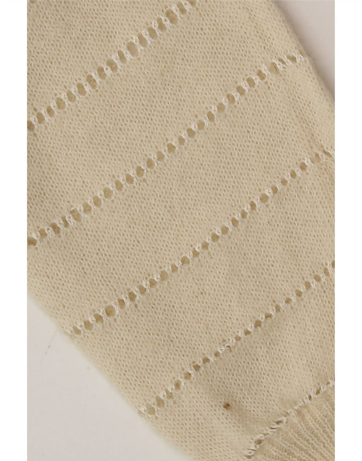 Suéter Cardigan Feminino Vintage UK 14 Médio Off White