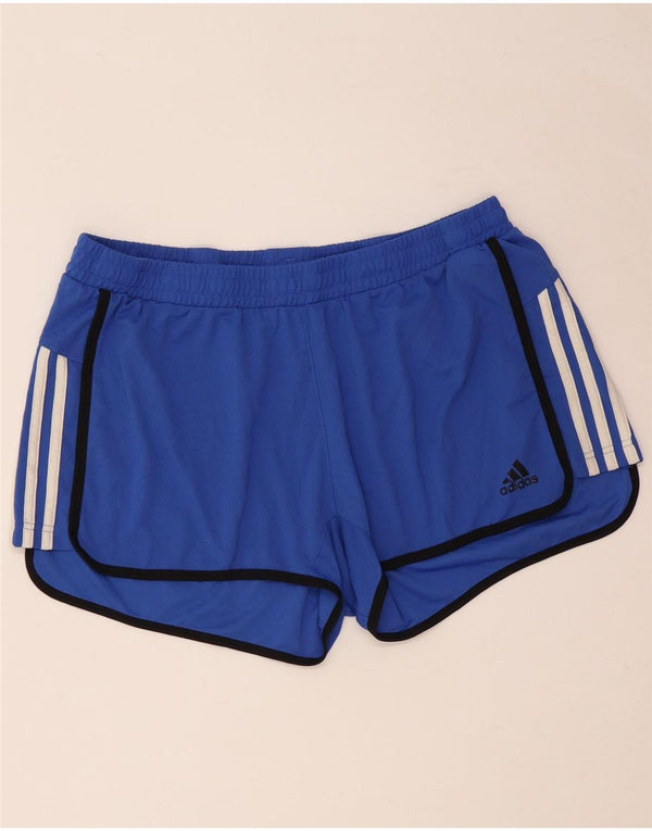 Shorts esportivos femininos ADIDAS Climalite UK 20/22 XL azul poliéster