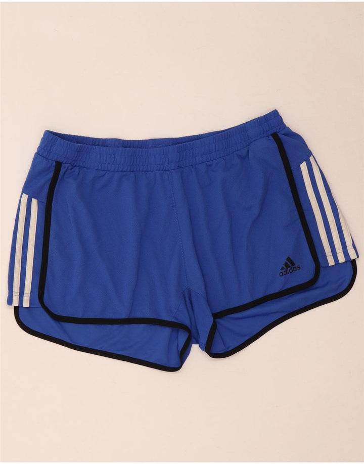 Shorts esportivos femininos ADIDAS Climalite UK 20/22 XL azul poliéster
