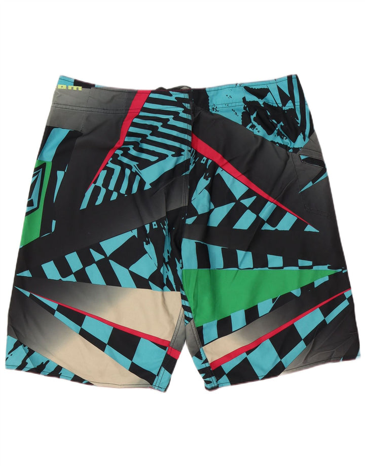 Shorts de natação masculino Volcom XL poliéster geométrico multicolorido