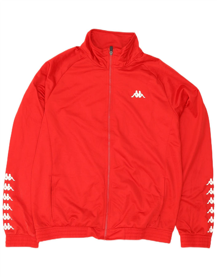 Kappa Mens Graphic Tracksuit Top Jaqueta XL Poliéster Vermelho