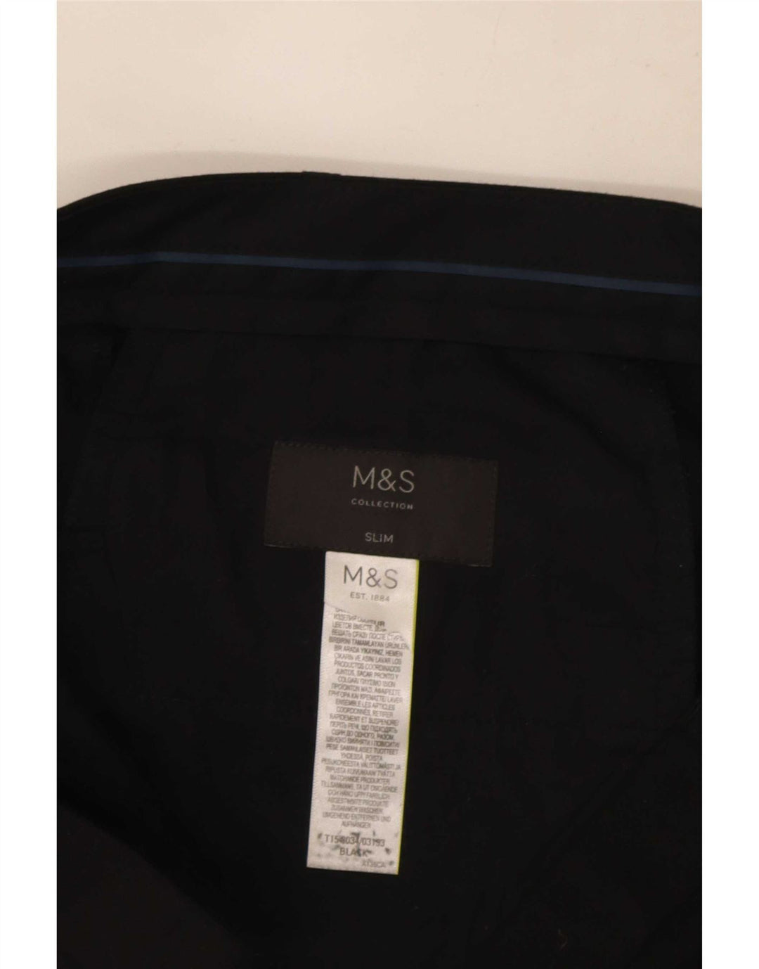 Calça masculina Marks & Spencer Slim Fit W34 L32 preta