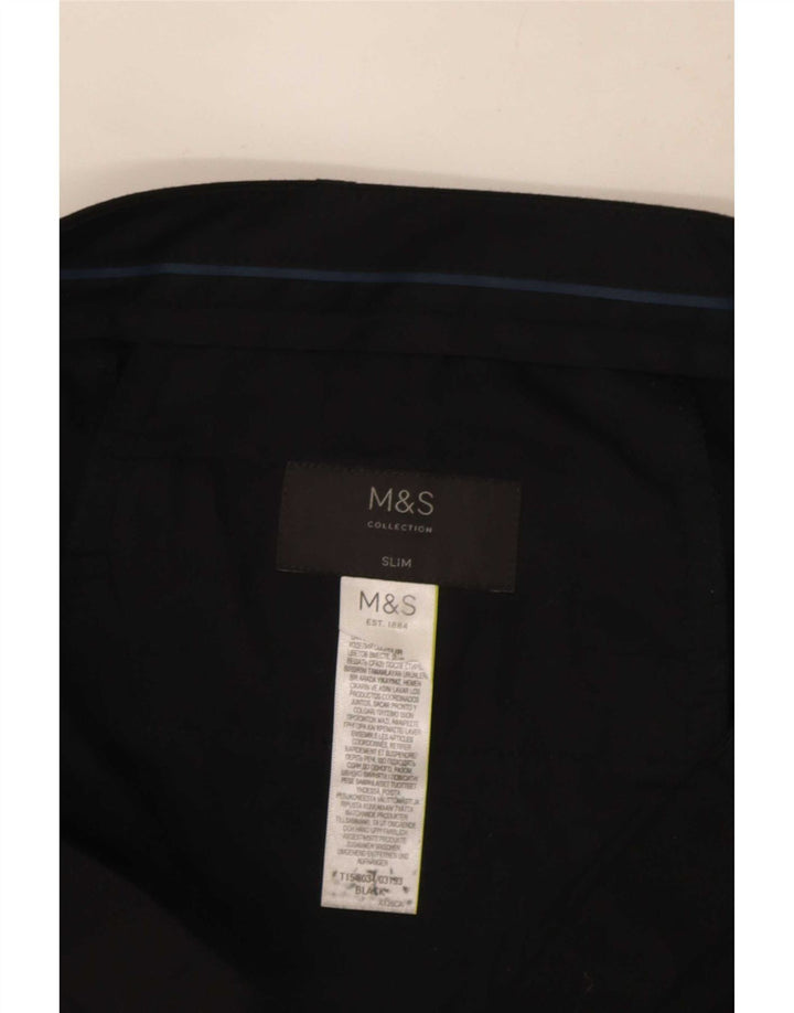 Calça masculina Marks & Spencer Slim Fit W34 L32 preta