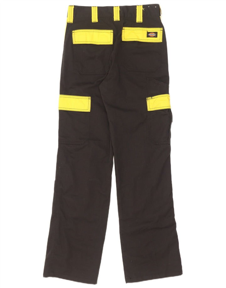 Calças cargo retas masculinas Dickies W26 L31 poliéster colorblock preto