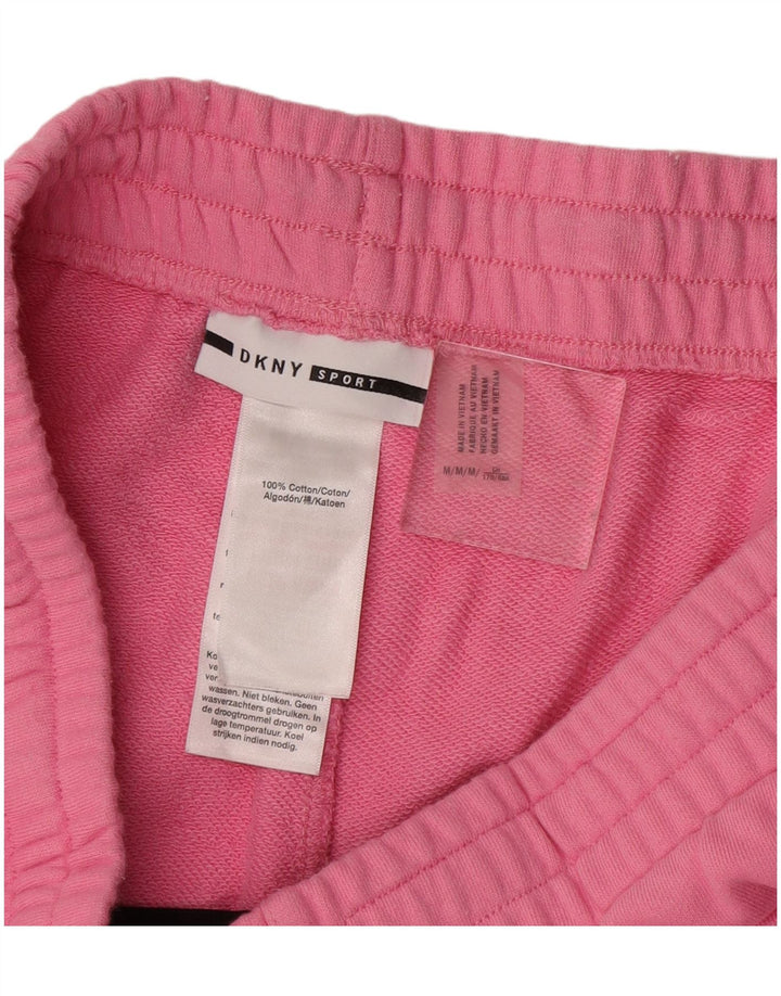 Calça esportiva feminina DKNY Joggers UK 12 algodão rosa médio