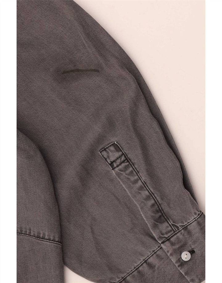 Pulôver feminino Zara com ajuste solto manga 3/4 Reino Unido 14 cinza médio