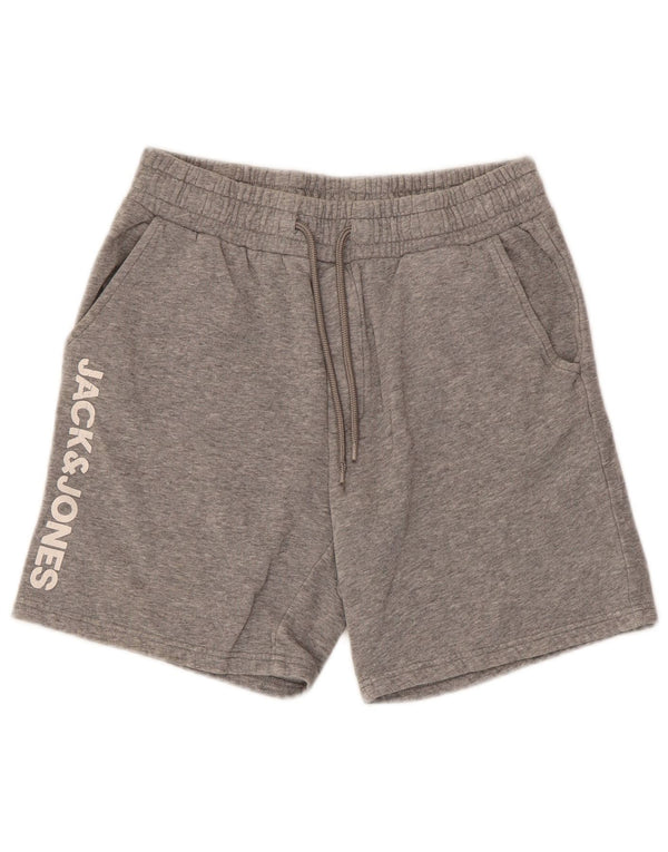 Shorts esportivos masculinos Jack & Jones Graphic pequeno algodão manchado cinza