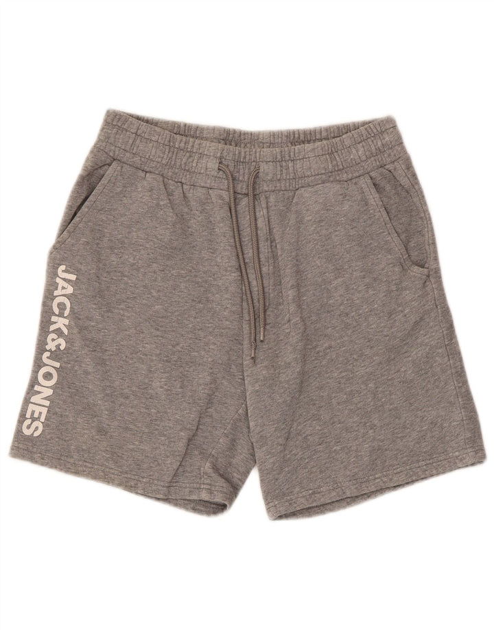 Shorts esportivos masculinos Jack & Jones Graphic pequeno algodão manchado cinza