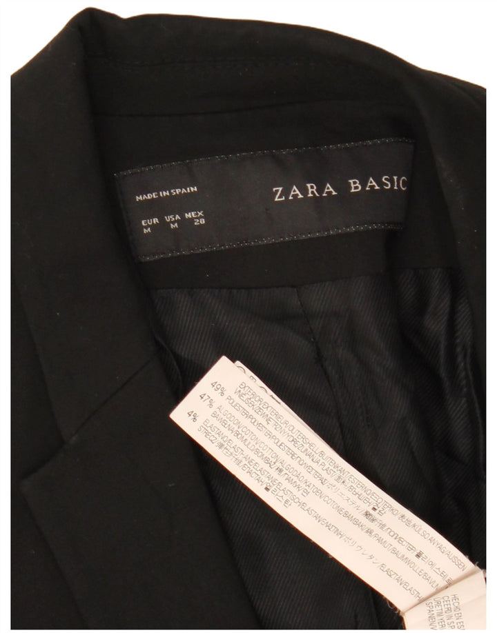 Jaqueta blazer feminina ZARA com 1 botão Reino Unido 12 poliéster preto médio