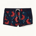 Shorts de natação femininos Fat Face UK 12 poliéster floral azul marinho médio