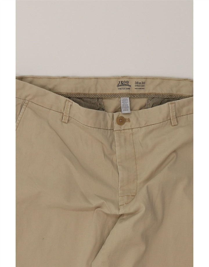 IZOD Mens Salt Water Straight Chino Trousers W38 L30 Beige Vintage Izod and Second-Hand Izod from Messina Hembry 