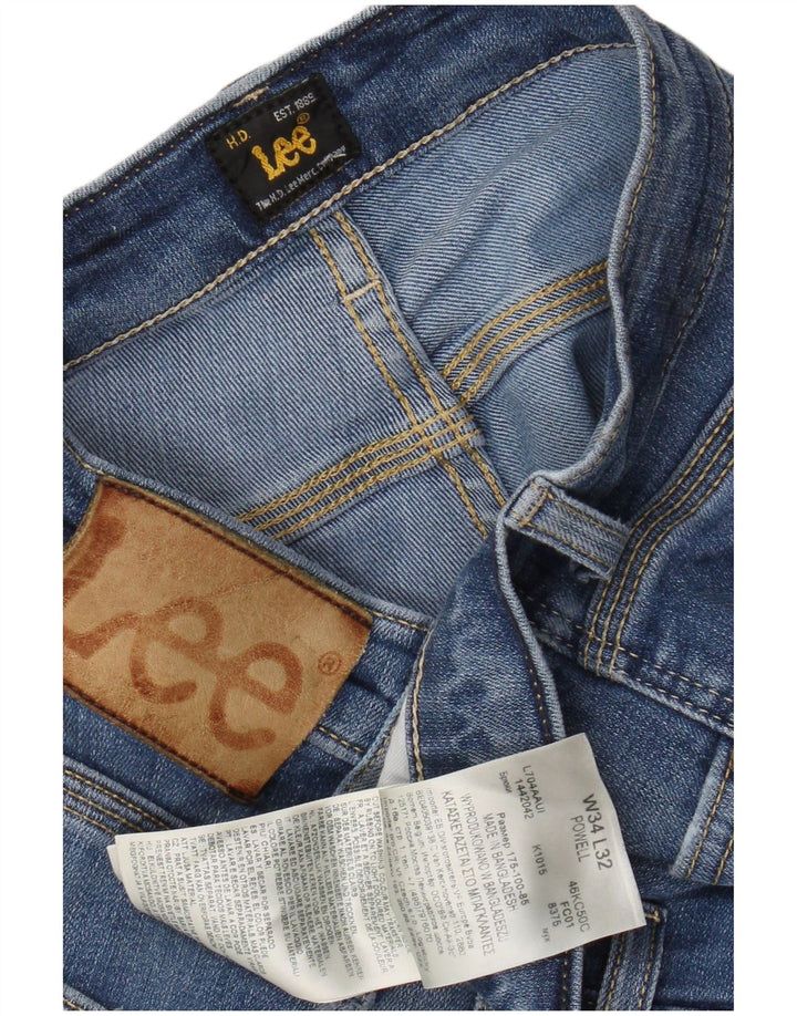 Lee Mens Powell Slim Jeans W34 L32 Azul Algodão