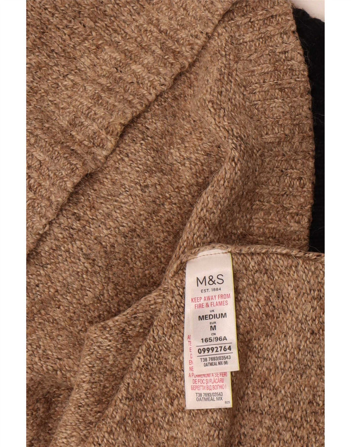 Suéter feminino Marks & Spencer de manga curta com gola tartaruga Reino Unido 14 médio