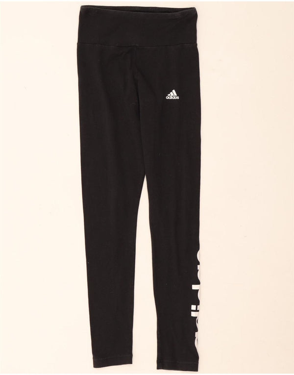 Leggings Adidas Femininas UK 4/6 XS Algodão Preto