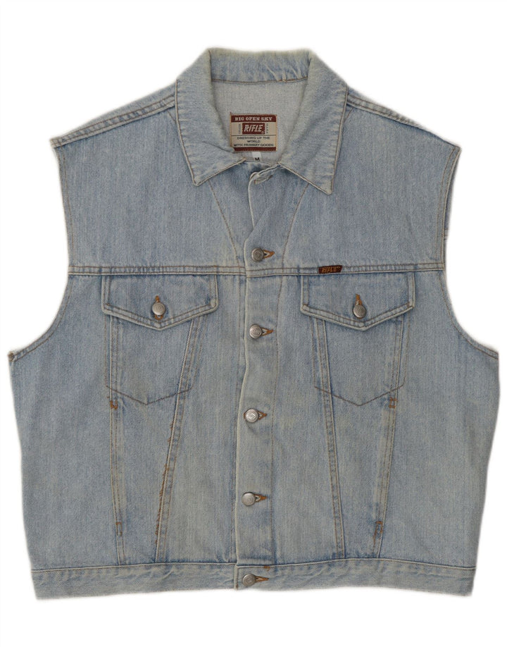 Rifle Mens Denim Gilet UK 38 Algodão Azul Médio