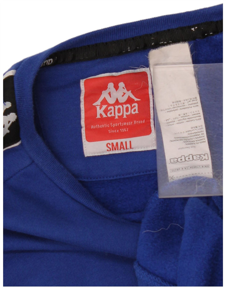 KAPPA moletom gráfico masculino jumper pequeno azul colorblock algodão