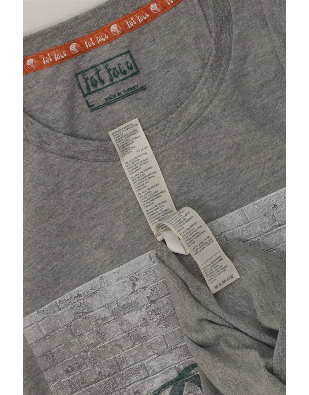 Camiseta masculina com estampa Fat Face grande poliéster cinza