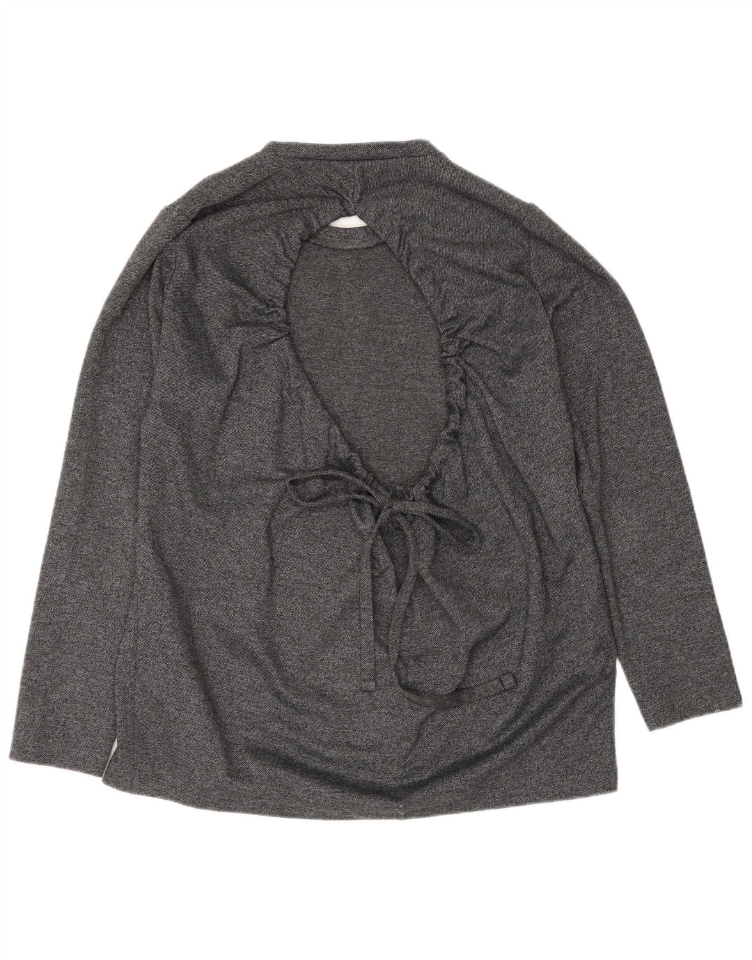Blusa feminina Zara manga comprida oversized top UK 10 pequeno cinza