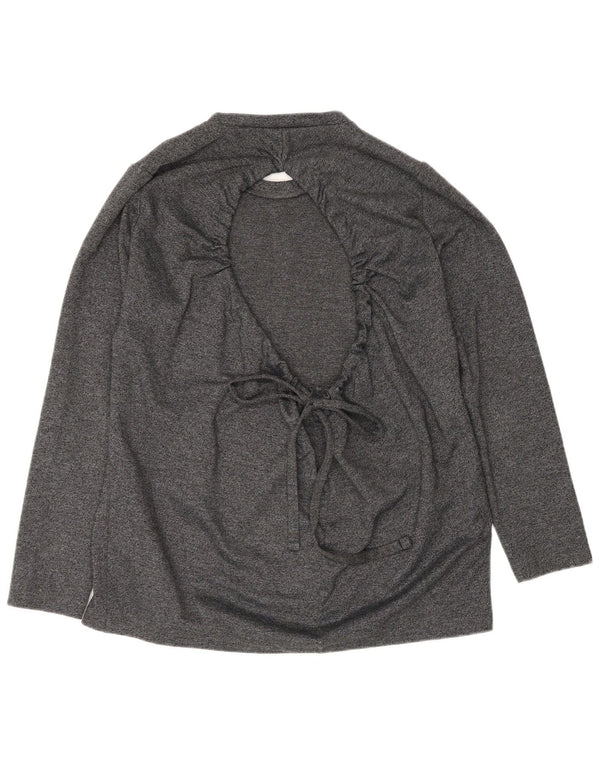 Blusa feminina Zara manga comprida oversized top UK 10 pequeno cinza