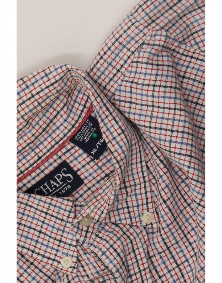 Camisa masculina de flanela Chaps XL de algodão xadrez vermelho