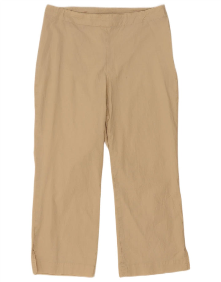 Calça feminina Gap cortada EUA 8 médio W29 L23 algodão bege
