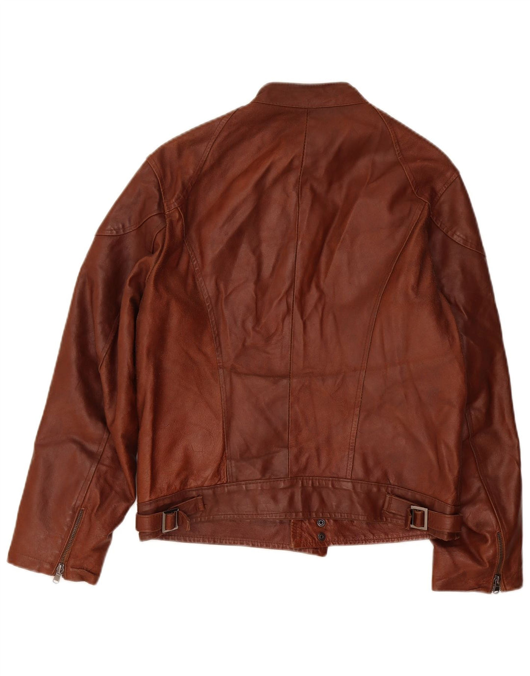 Jaqueta feminina de couro Sasch Racer UK 12 marrom médio